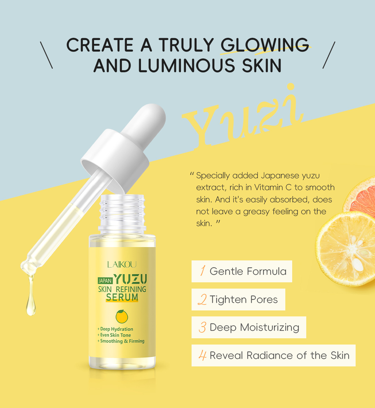 LAIKOU Esencja z grejpfruta YU – Niacinamide Brightening Serum recenzja i cena