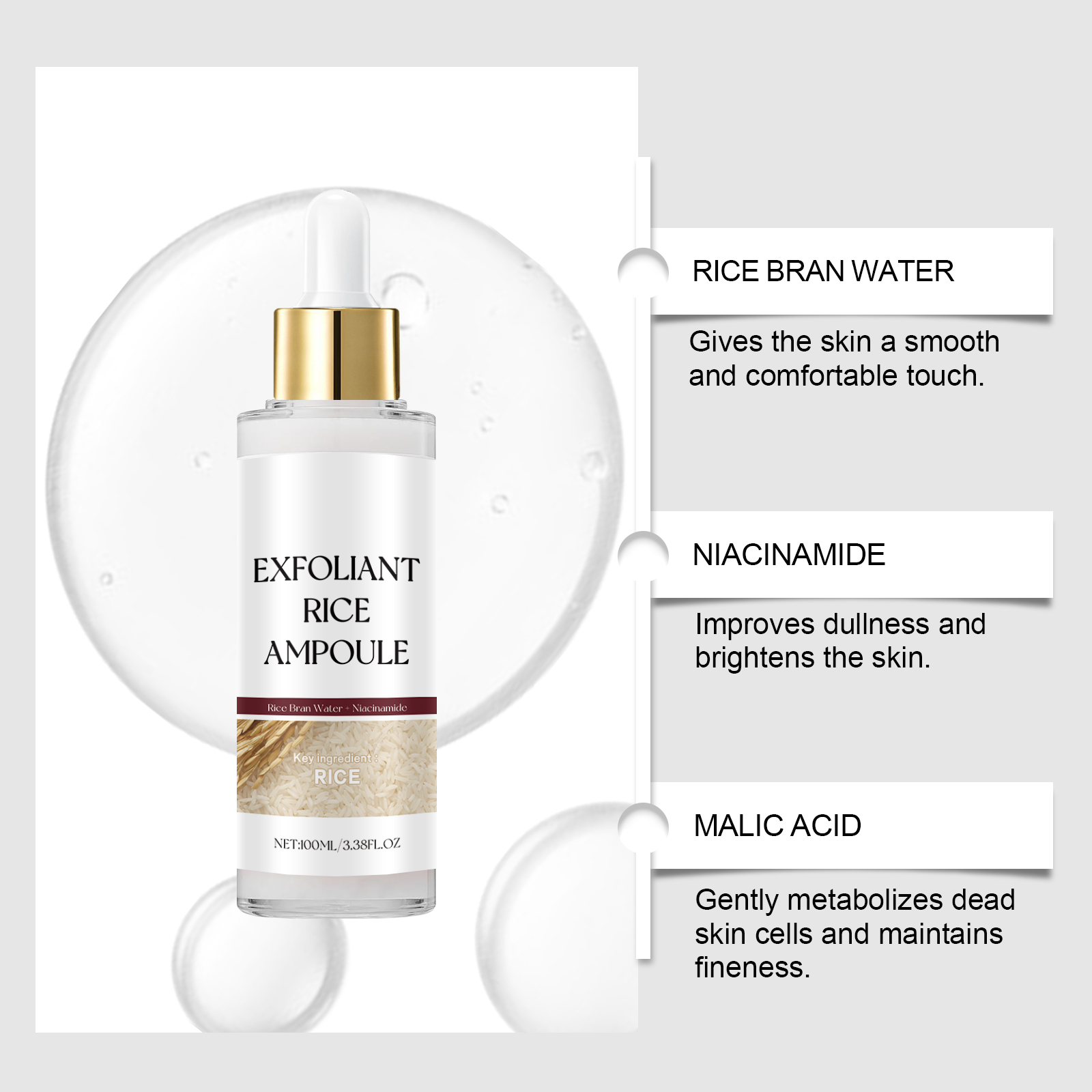 Ampułka złuszczająca z ryżem,  – Niacinamide Brightening Serum recenzja i cena